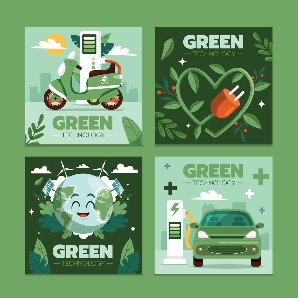 Green technology illustrations and designs. vector