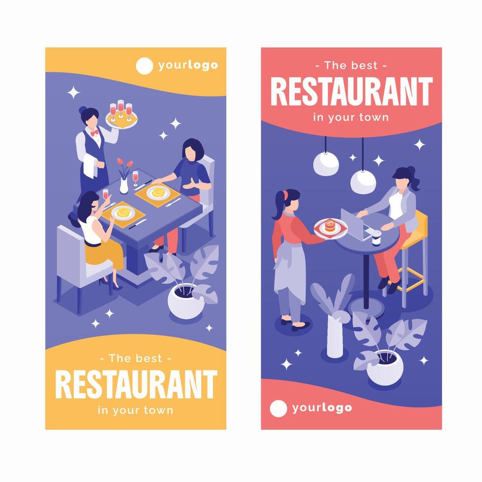 Best restaurant dining experience illustration vector