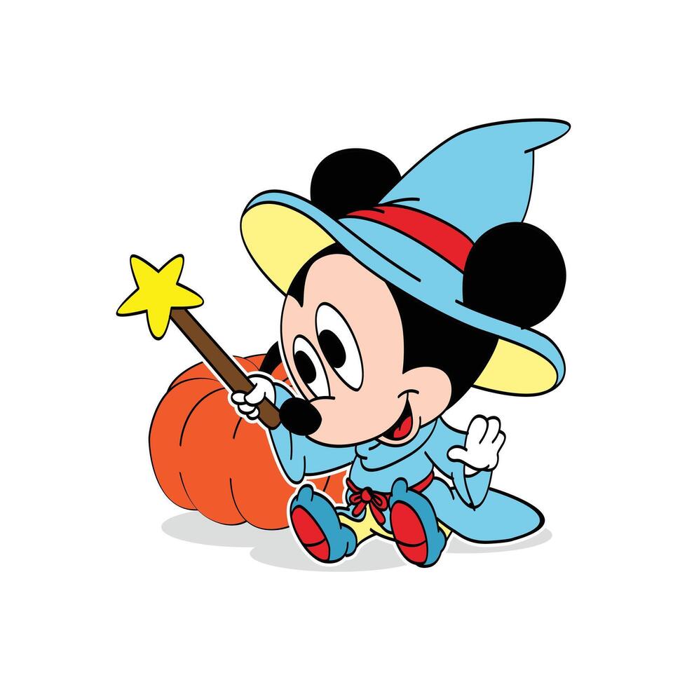 Baby Mickey Becomes a Wizard vector