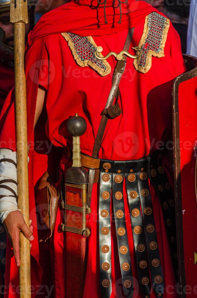 Red Tunica and Lorica Hamata of a Roman Soldier photo