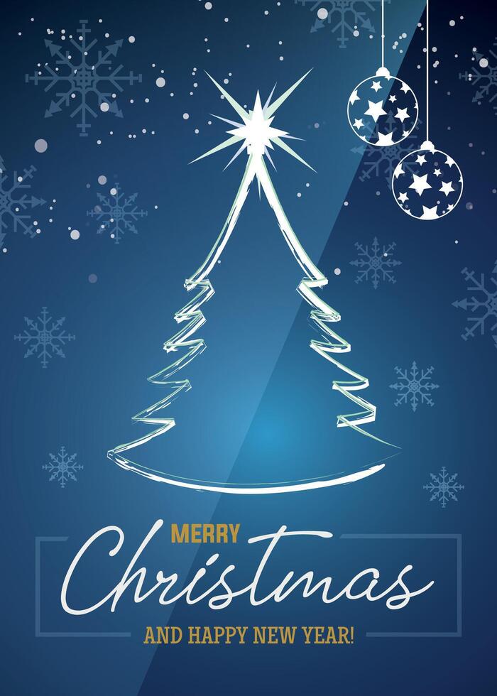 Christmas tree and holiday decorations illustration vector