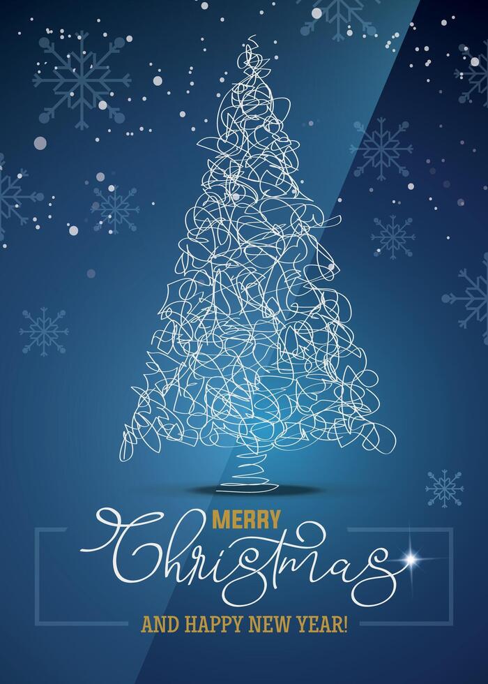Minimalist Christmas tree design vector