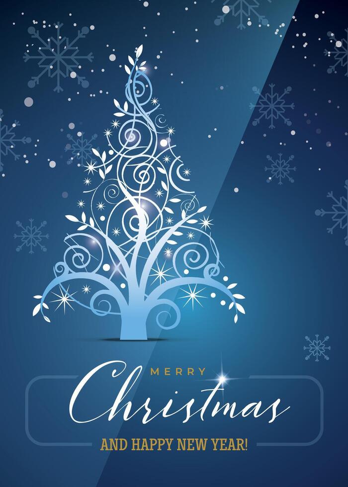 Christmas tree with festive decorations vector