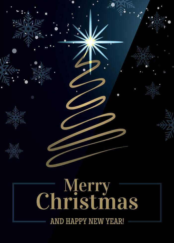 Elegant Christmas tree with stars vector