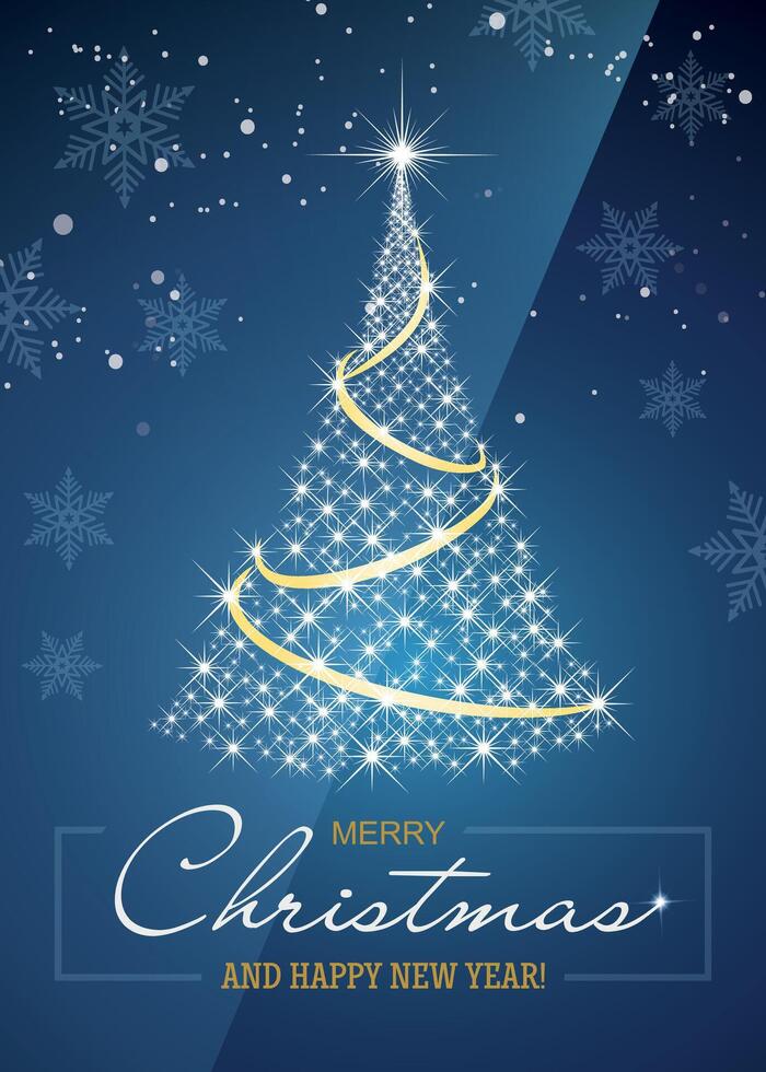 Christmas tree with snowflakes background vector
