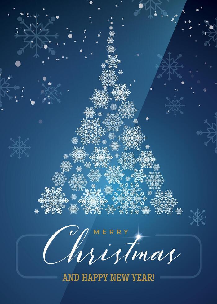 Snowflake Christmas tree design vector
