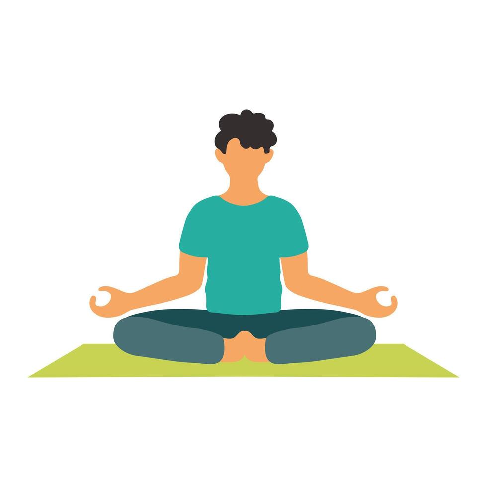 Illustration of Man in Lotus Position Doing Yoga Sport vector