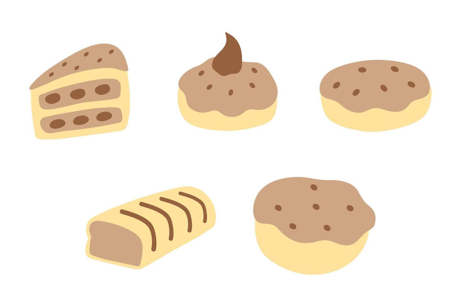 Simple Cake Illustration Pack vector