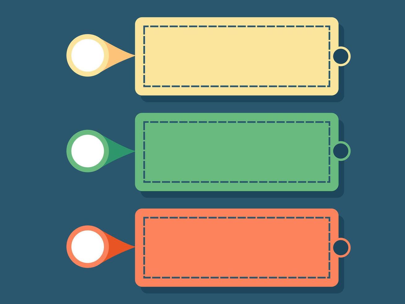 Structured Infographic Boxes with Colorful Semi-Circular Tabs for Organized Data Presentation vector