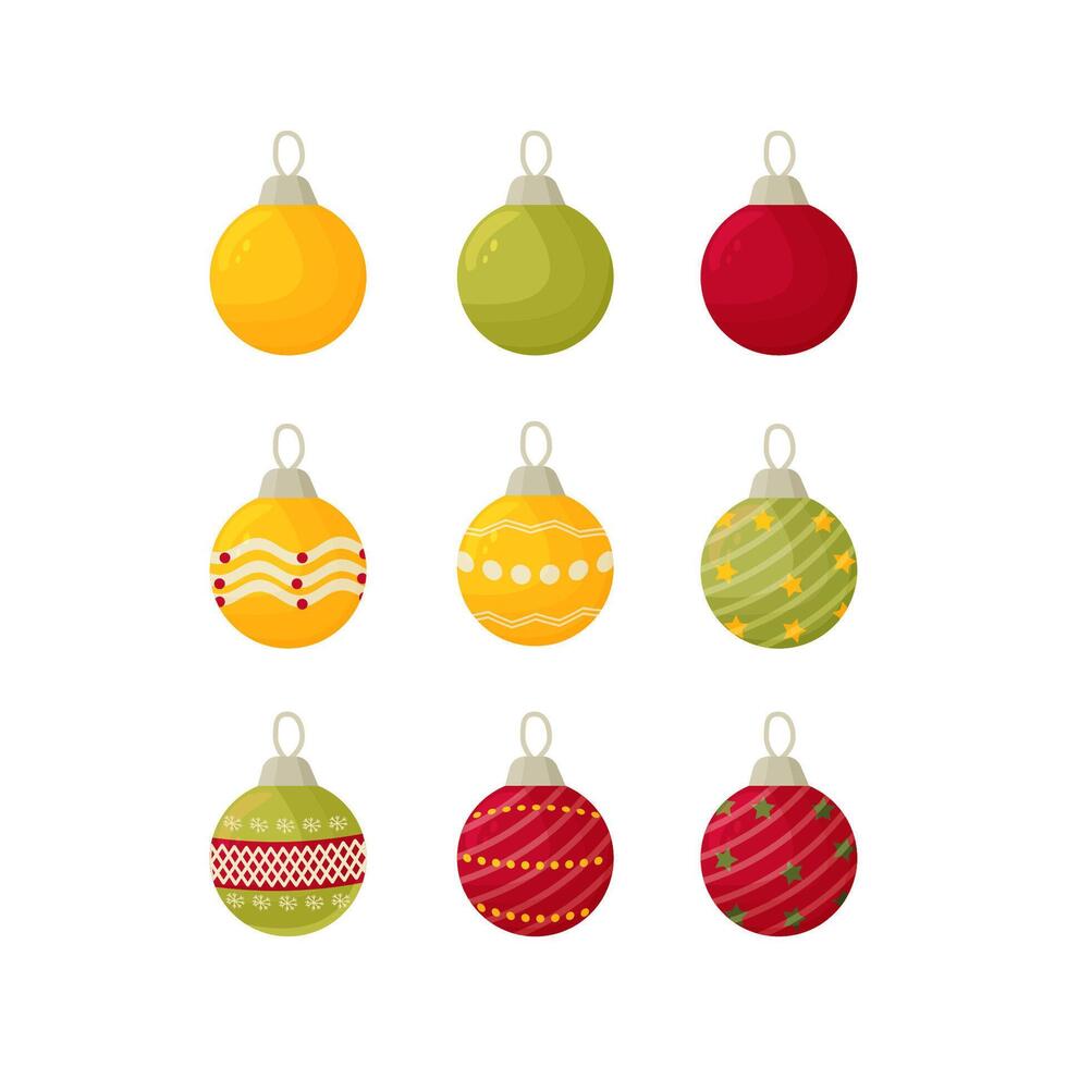 colorful Christmas decorative ornaments vector