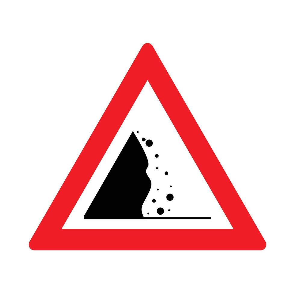 The Illustration of Triangle of Falling Rock of Road vector