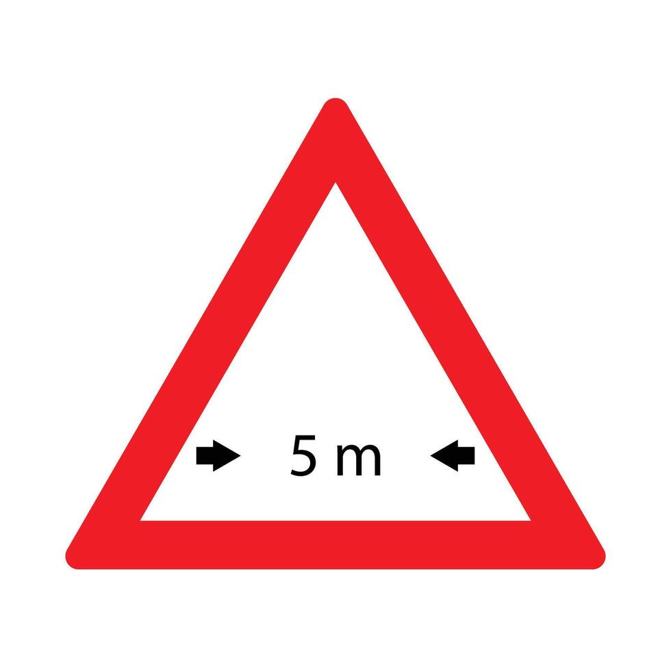 The Illustration of Triangle of Warning for Limited Width Ahead vector