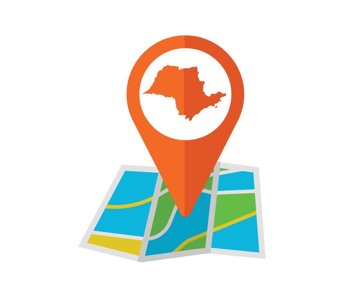 Map pin on location map vector