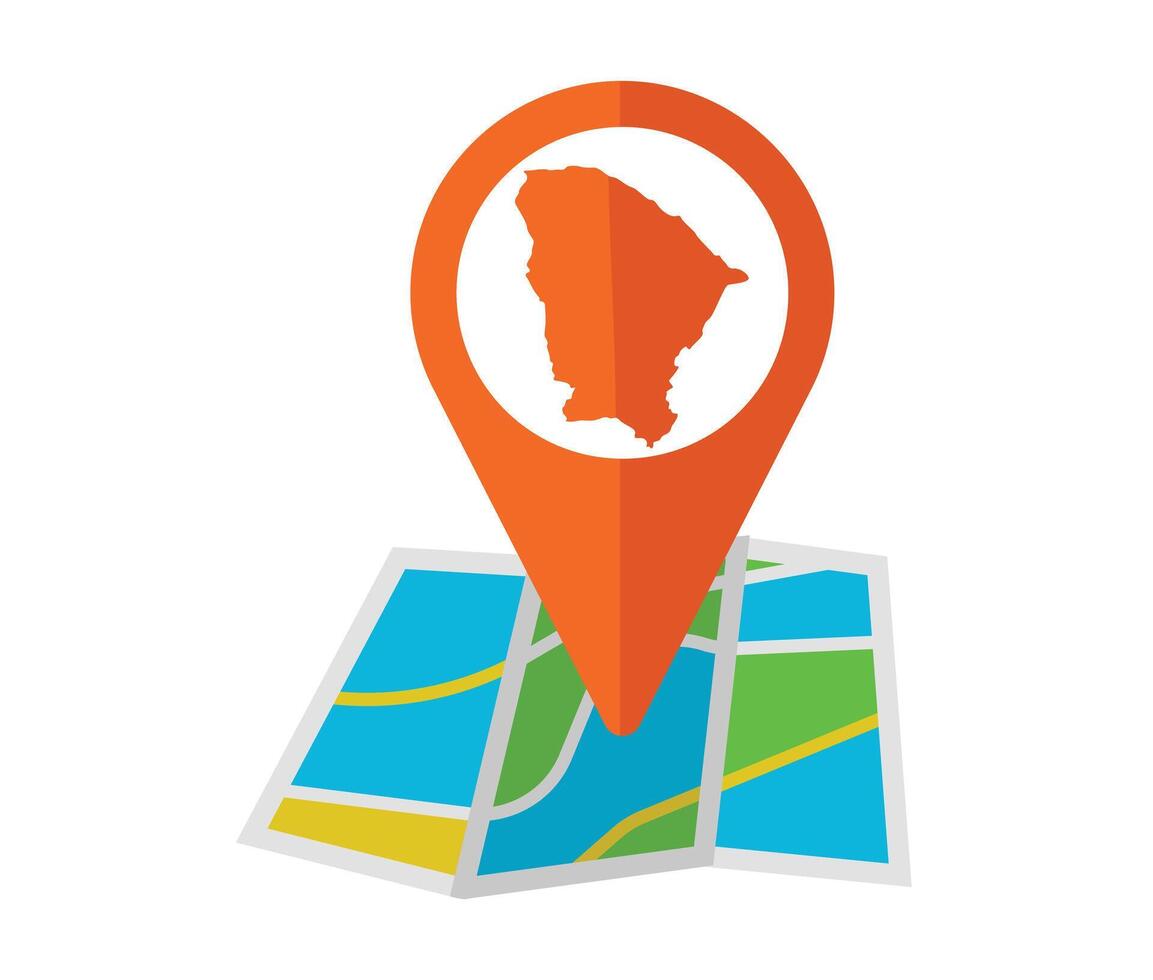 Map pin icon on location map vector