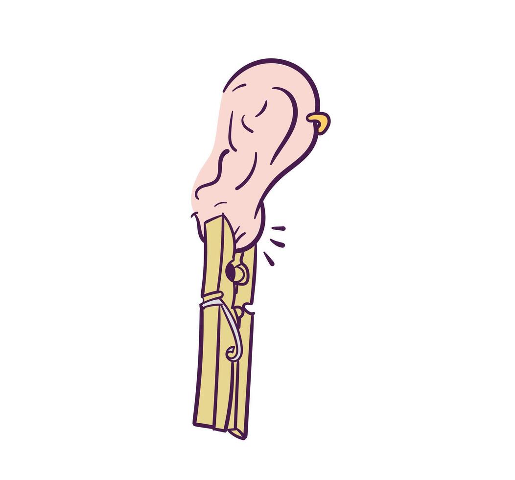 Cartoon clothespin with whimsical design vector