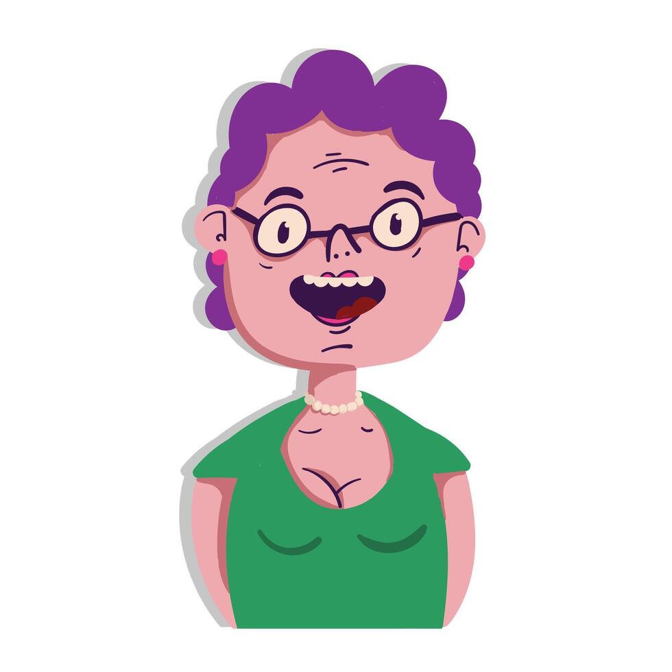 Cartoon character with purple hair vector