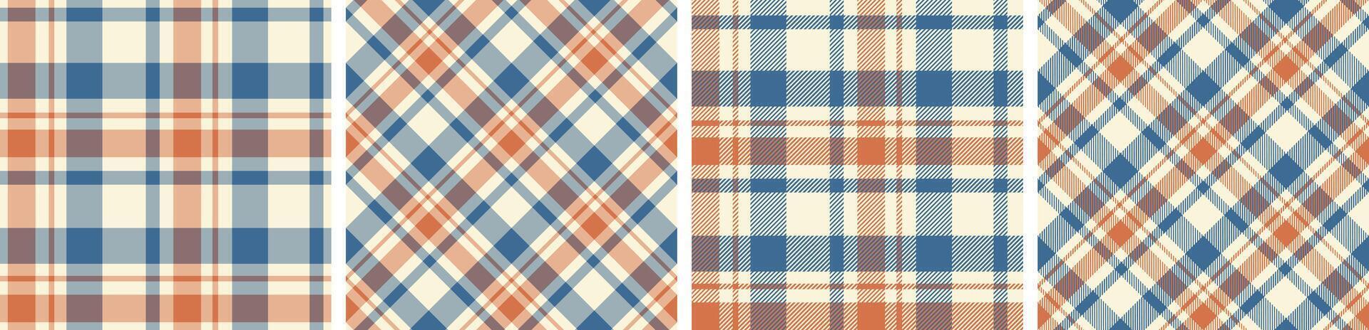 Seamless plaid pattern set. tartan for dress flannel skirt, tablecloth modern fashion print. vector