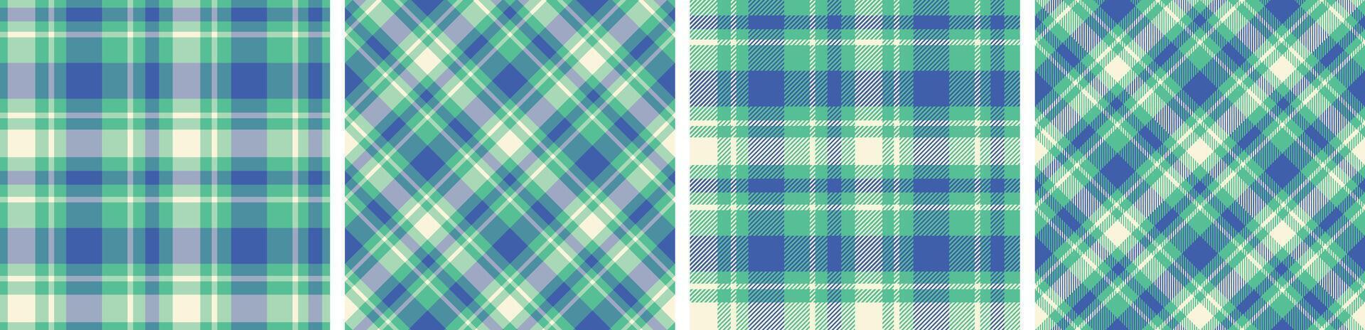 Seamless plaid pattern set. tartan for dress flannel skirt, tablecloth other modern fashion print. vector