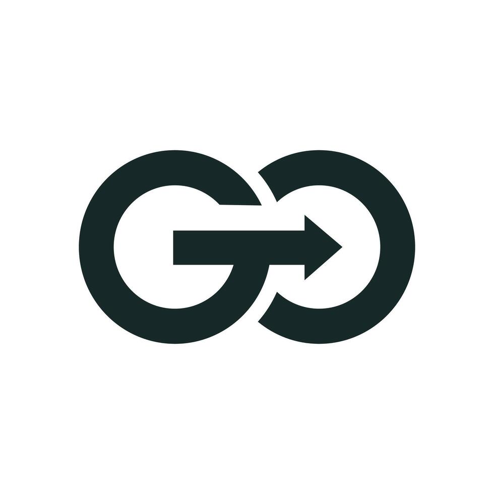 Modern letter GO vector