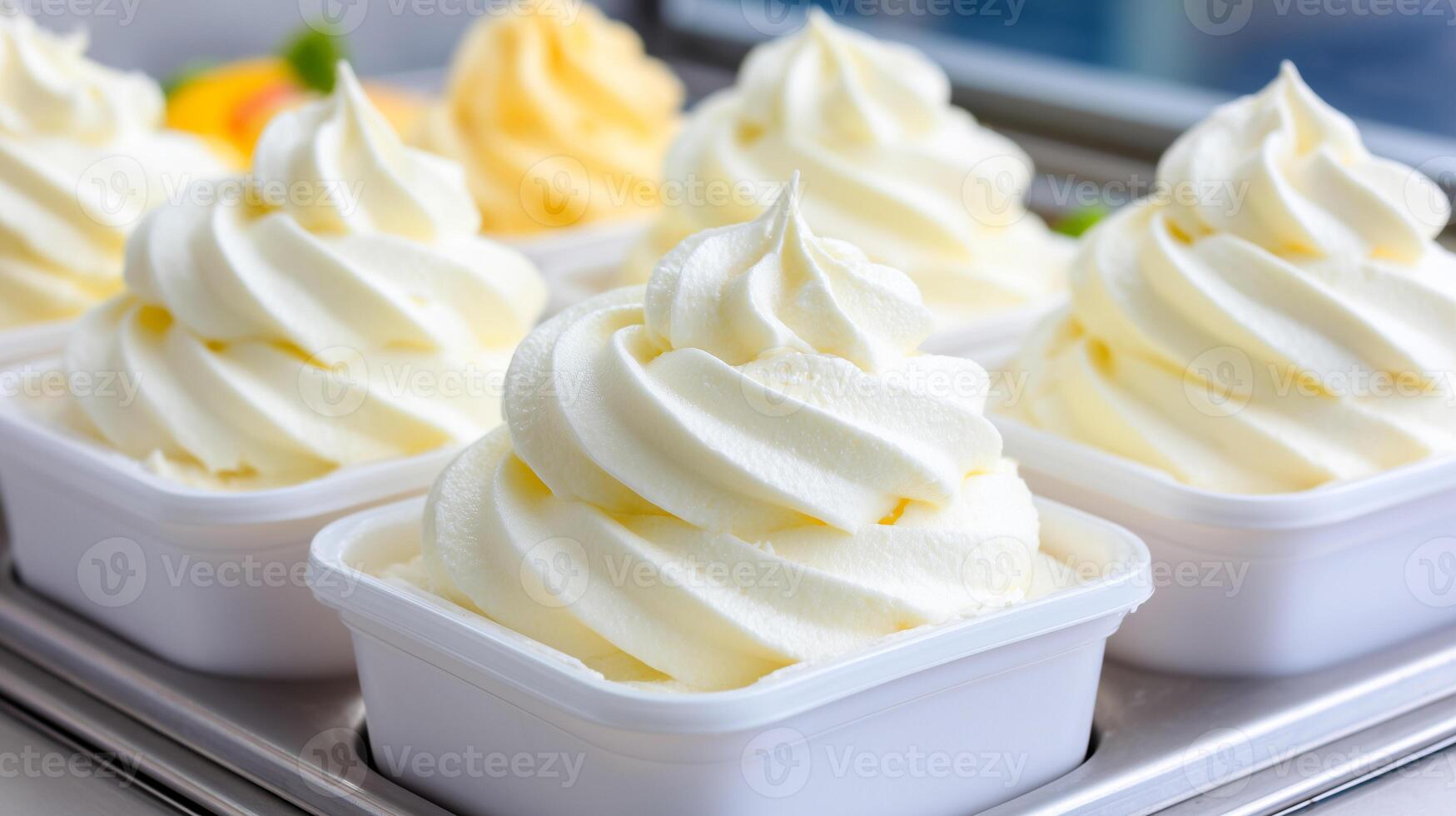 Soft serve ice cream cups photo