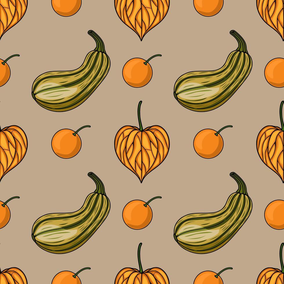 Colorful pattern of fruits and vegetables vector