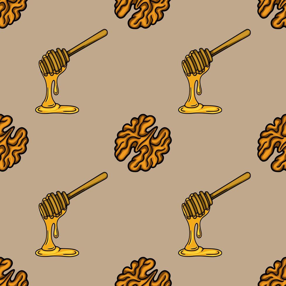 Honey and brain pattern design vector