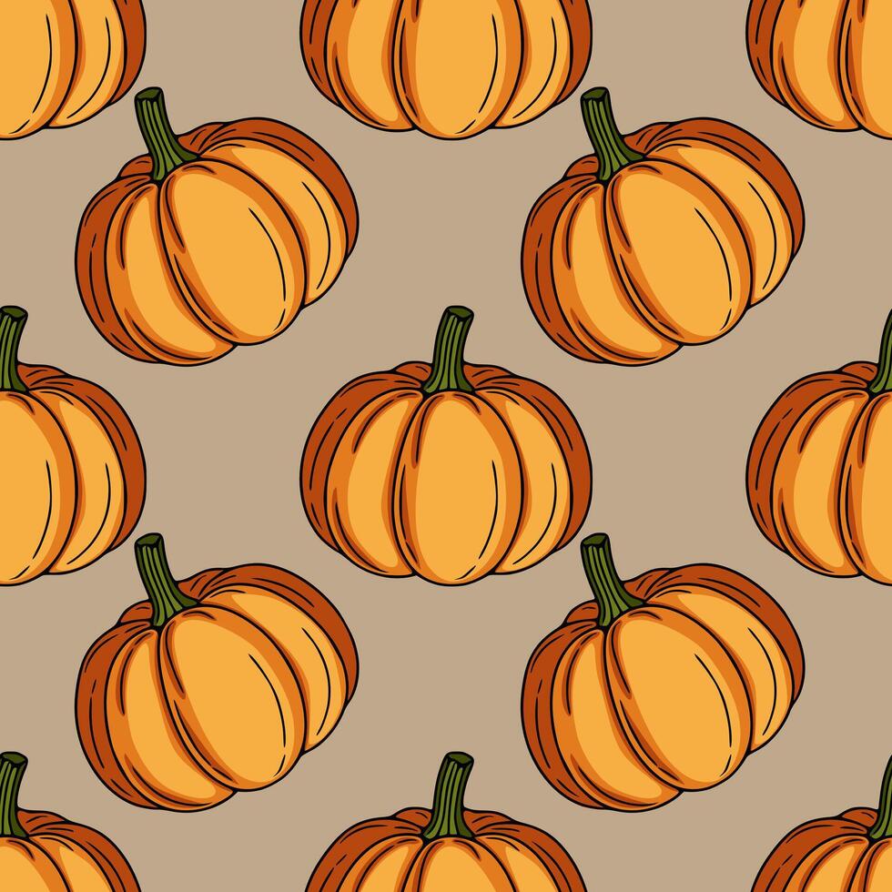 Pumpkin pattern design for autumn vector