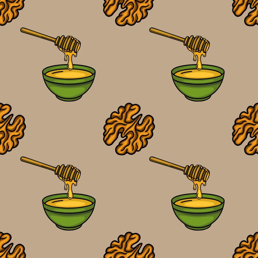 Honey drizzler in bowl illustration vector