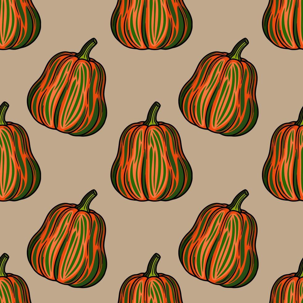 Colorful pumpkin pattern design for autumn vector