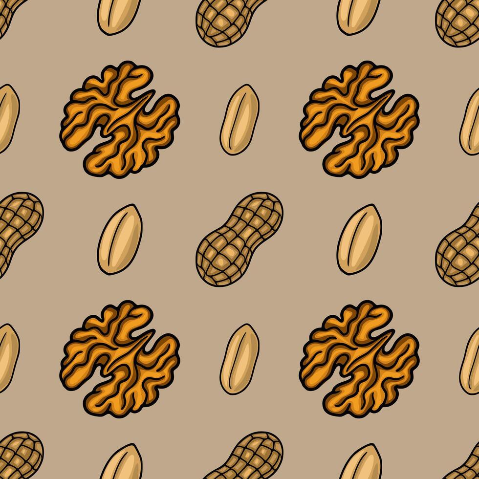 Nut and seed pattern design vector