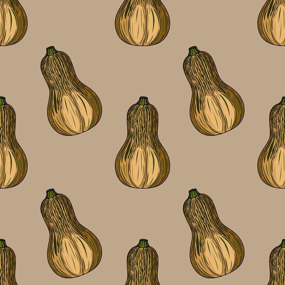 Butternut squash pattern illustration vector