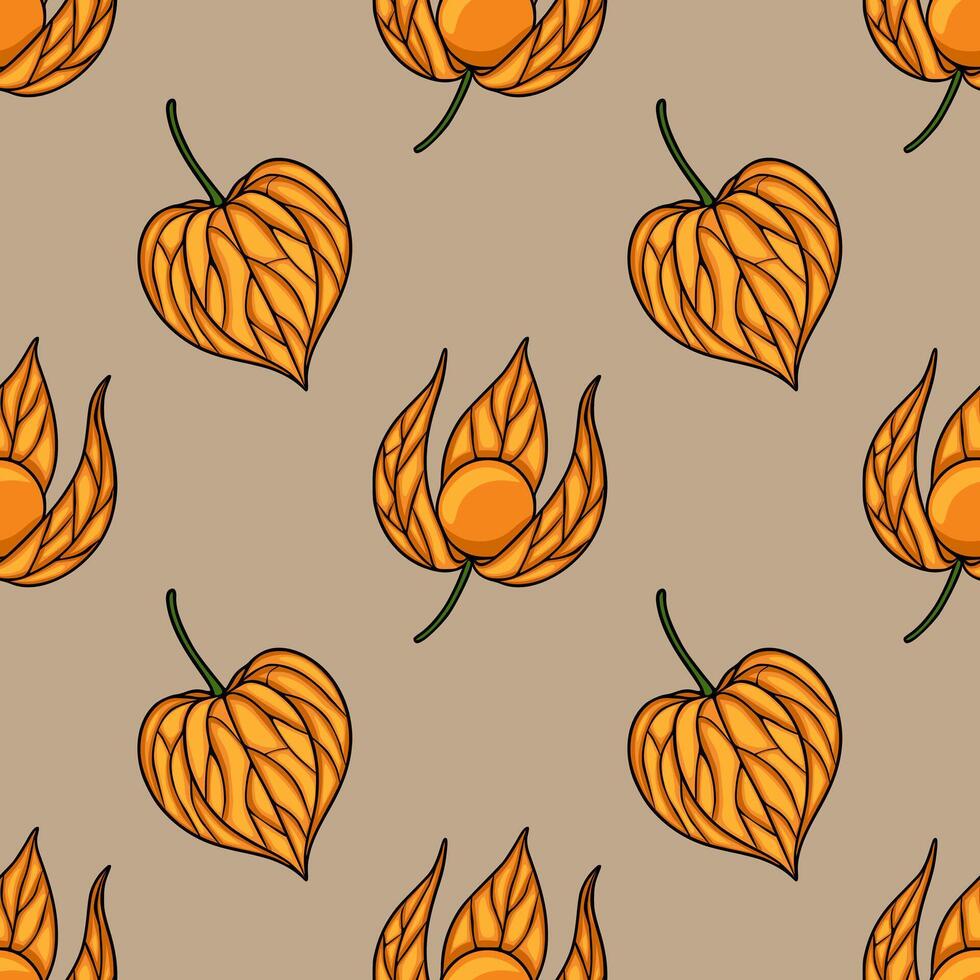 Orange leaf pattern design illustration vector