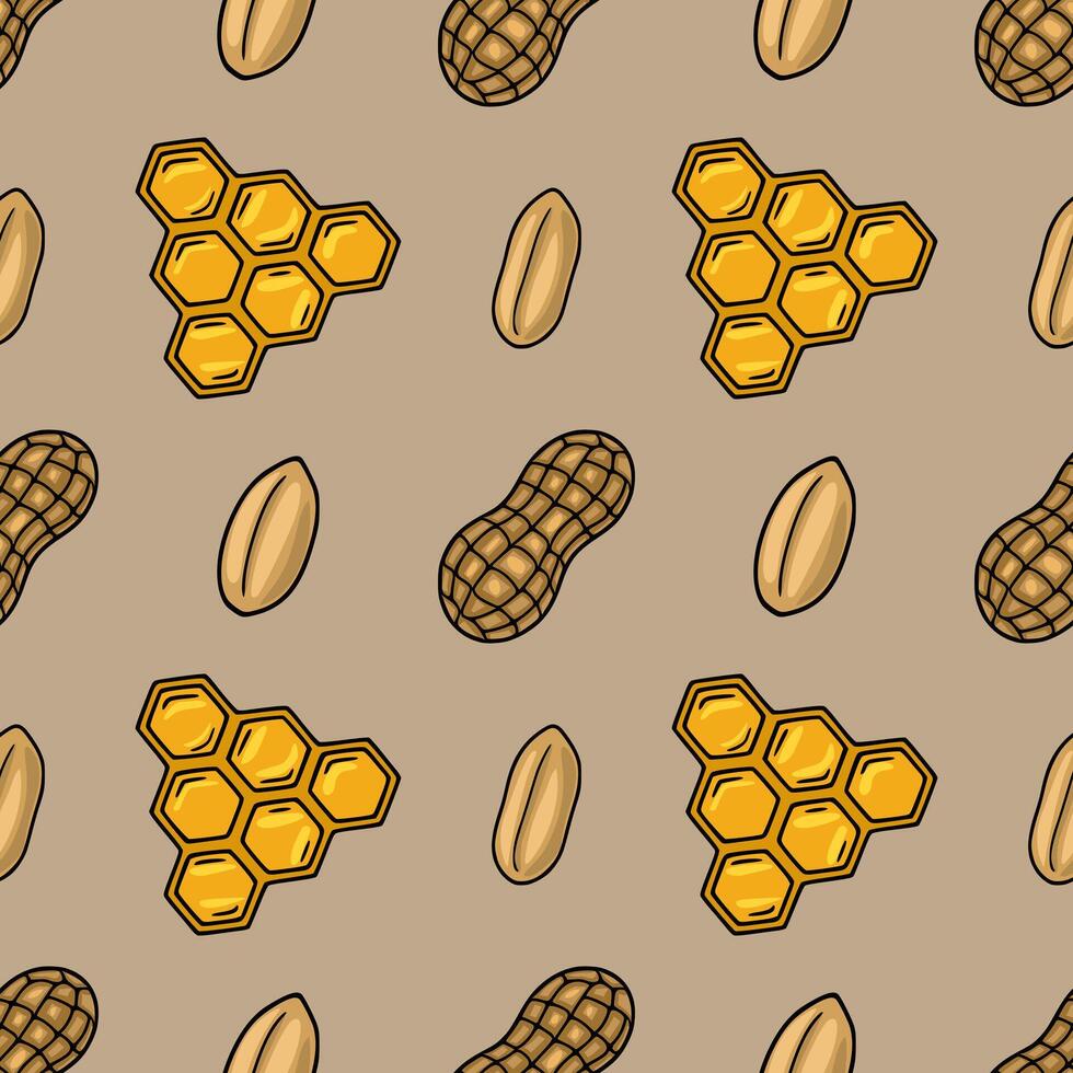Honeycomb and peanut pattern design vector