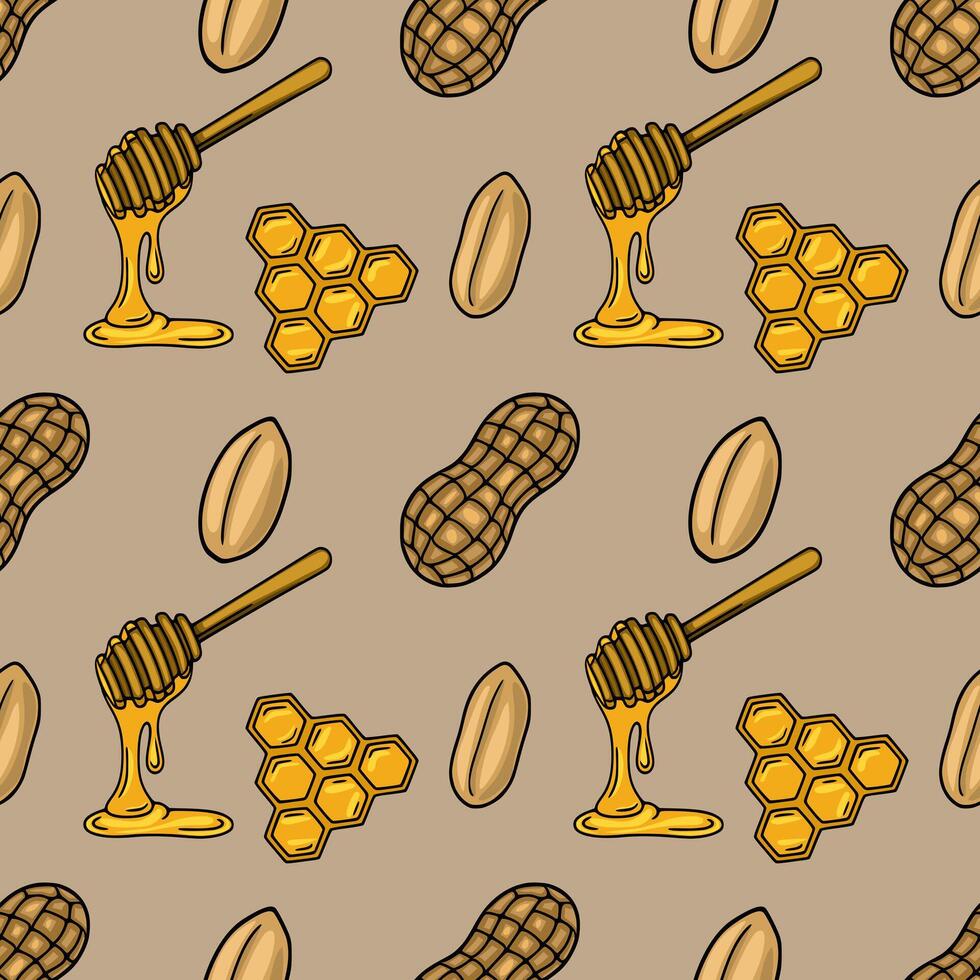 Honey and peanut design pattern vector