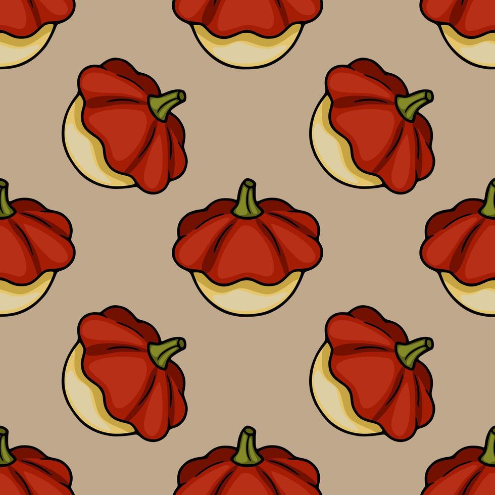 Colorful pumpkin pattern illustration vector