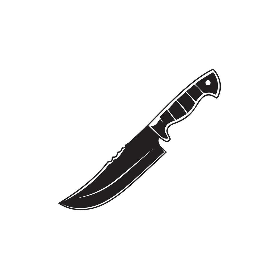 Black Tactical Survival Knife Illustration vector