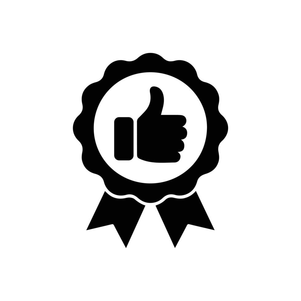 Quality Assurance Badge with Thumbs Up Icon Illustration vector