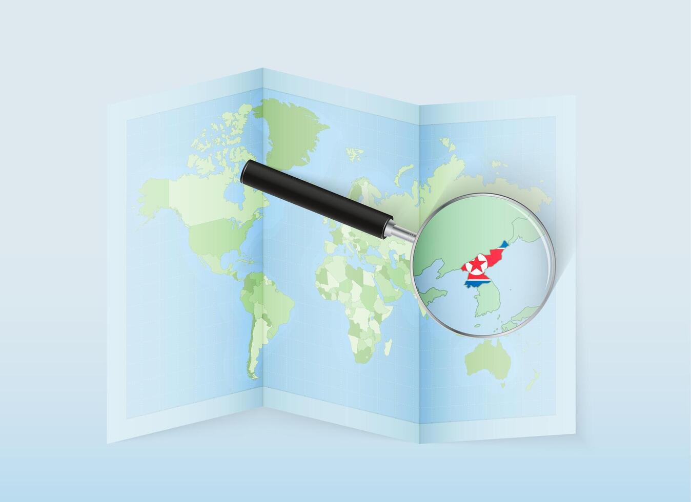 North Korea highlighted on world map vector