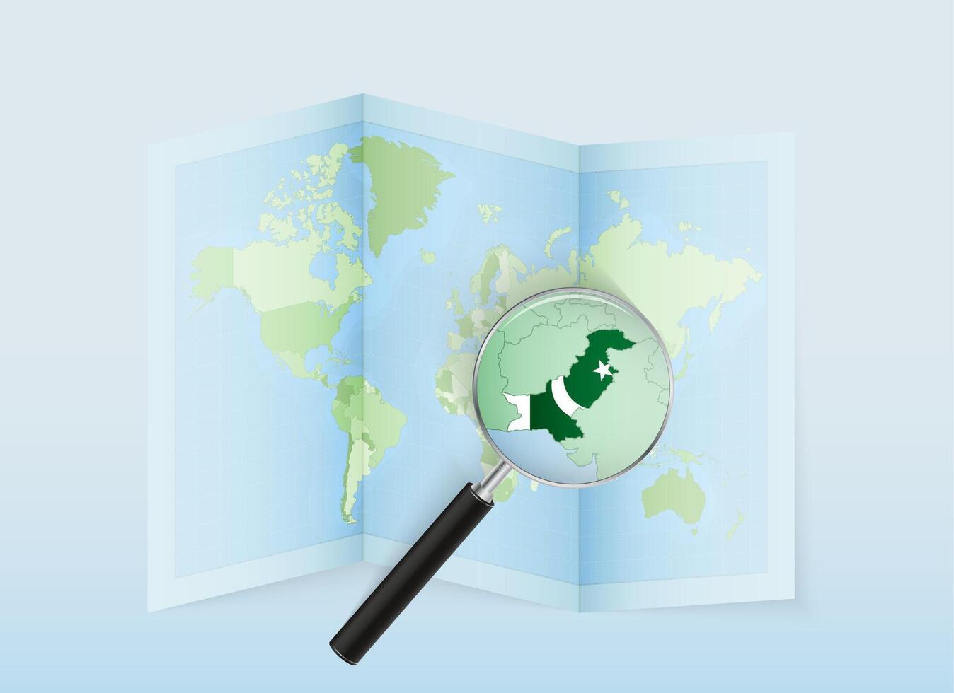 World map with highlighted region vector
