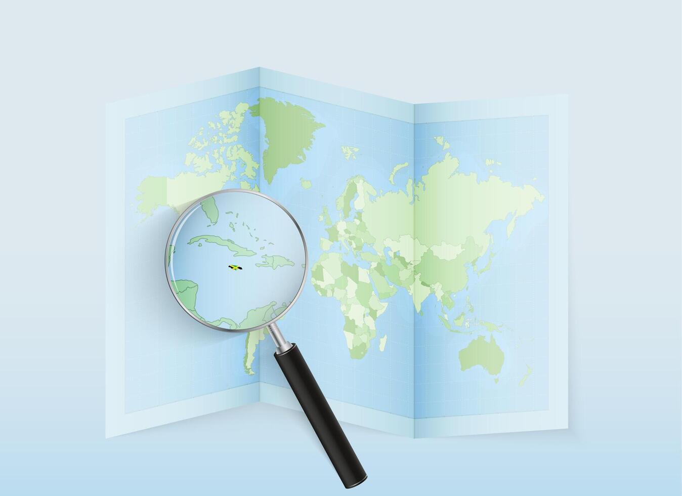 Caribbean islands on world map vector