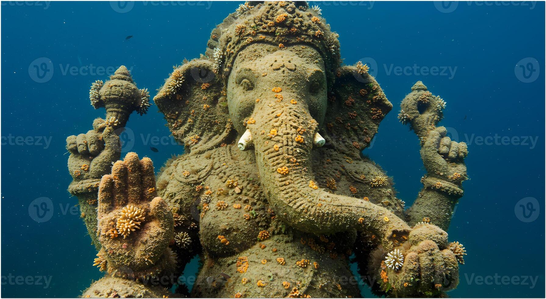 Ancient Ganesha Statue Underwater Artificial Reef Pulau Menjangan Bali photo