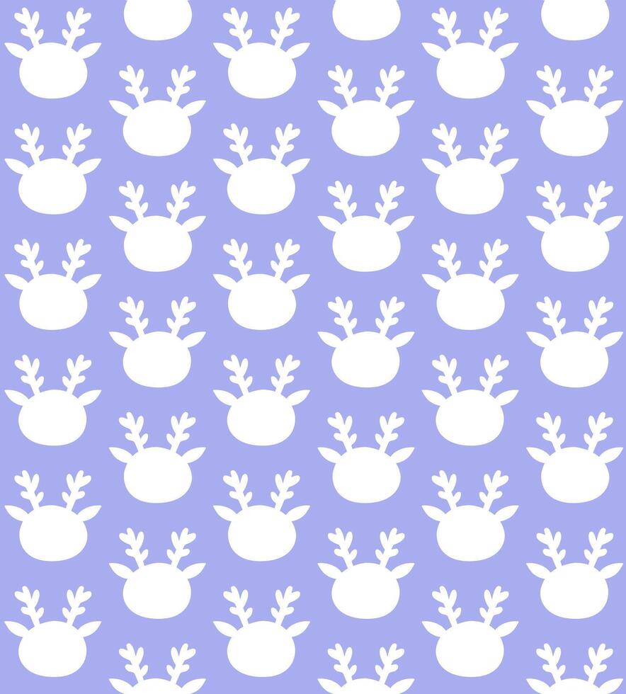 Seamless pattern of flat cartoon doodle deer face vector