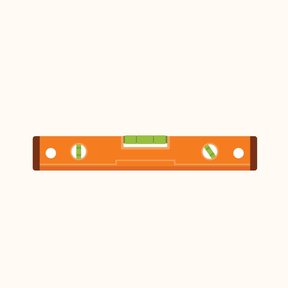 Illustration of a water level tool with a flat design, used to measure alignment in carpentry, construction, and craftsman projects. vector