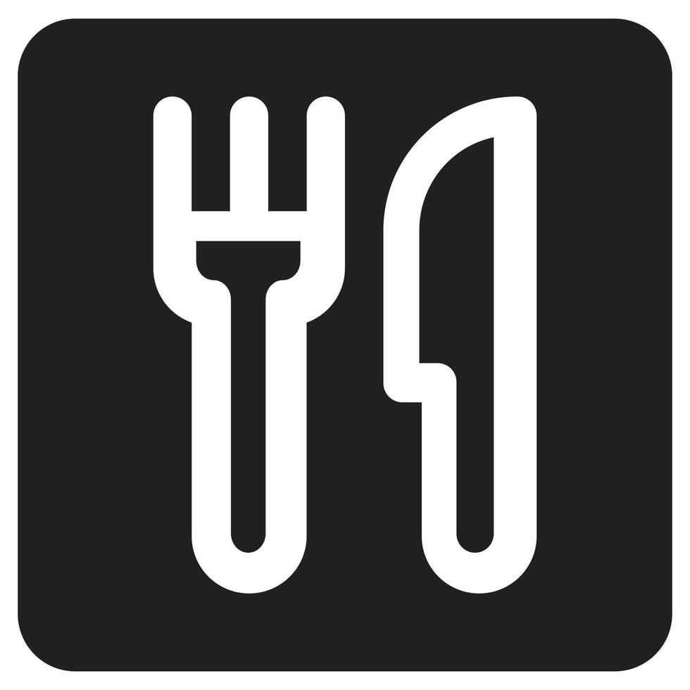 Simple Black and White Fork and Knife Illustration vector