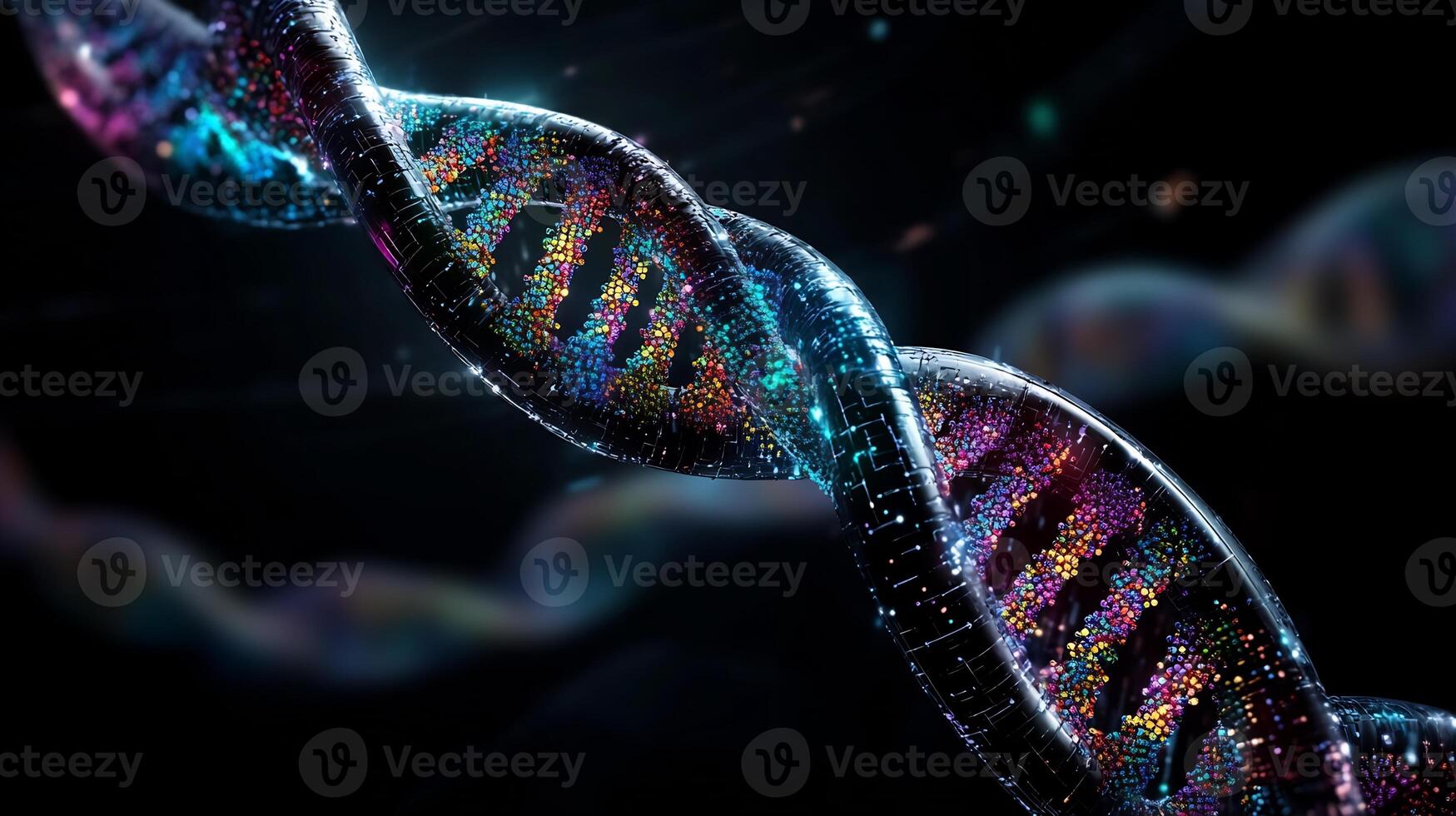 Unique Colorful Genetic Code Transformation Concept photo