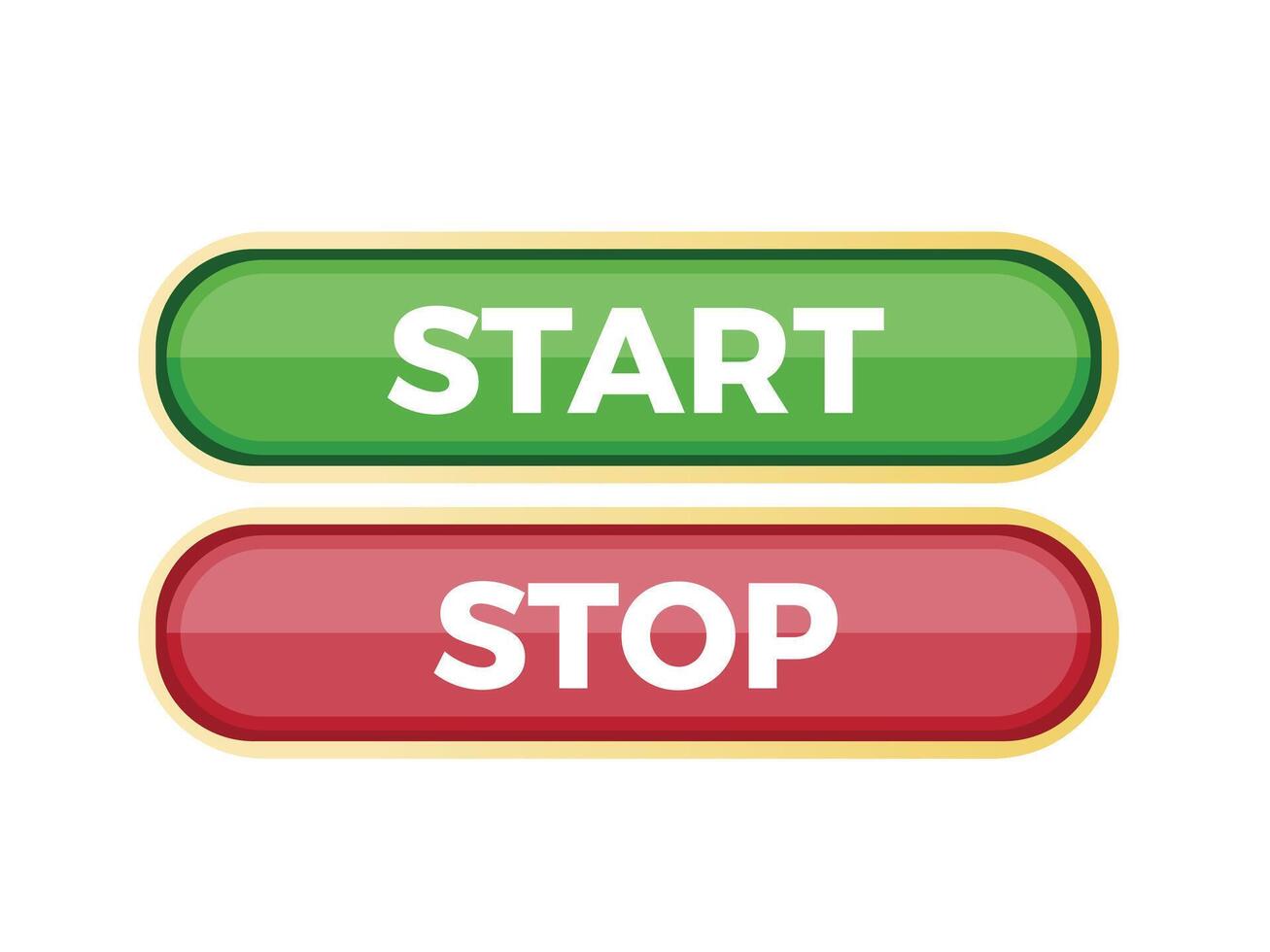 start and stop buttons on the game, game interface vector