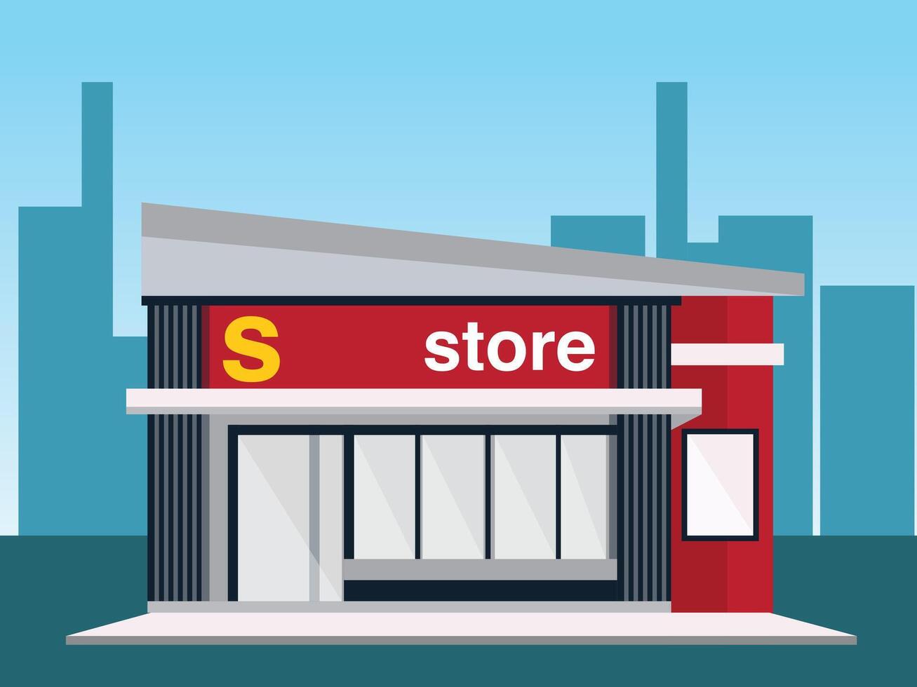 illustration of S store facade vector