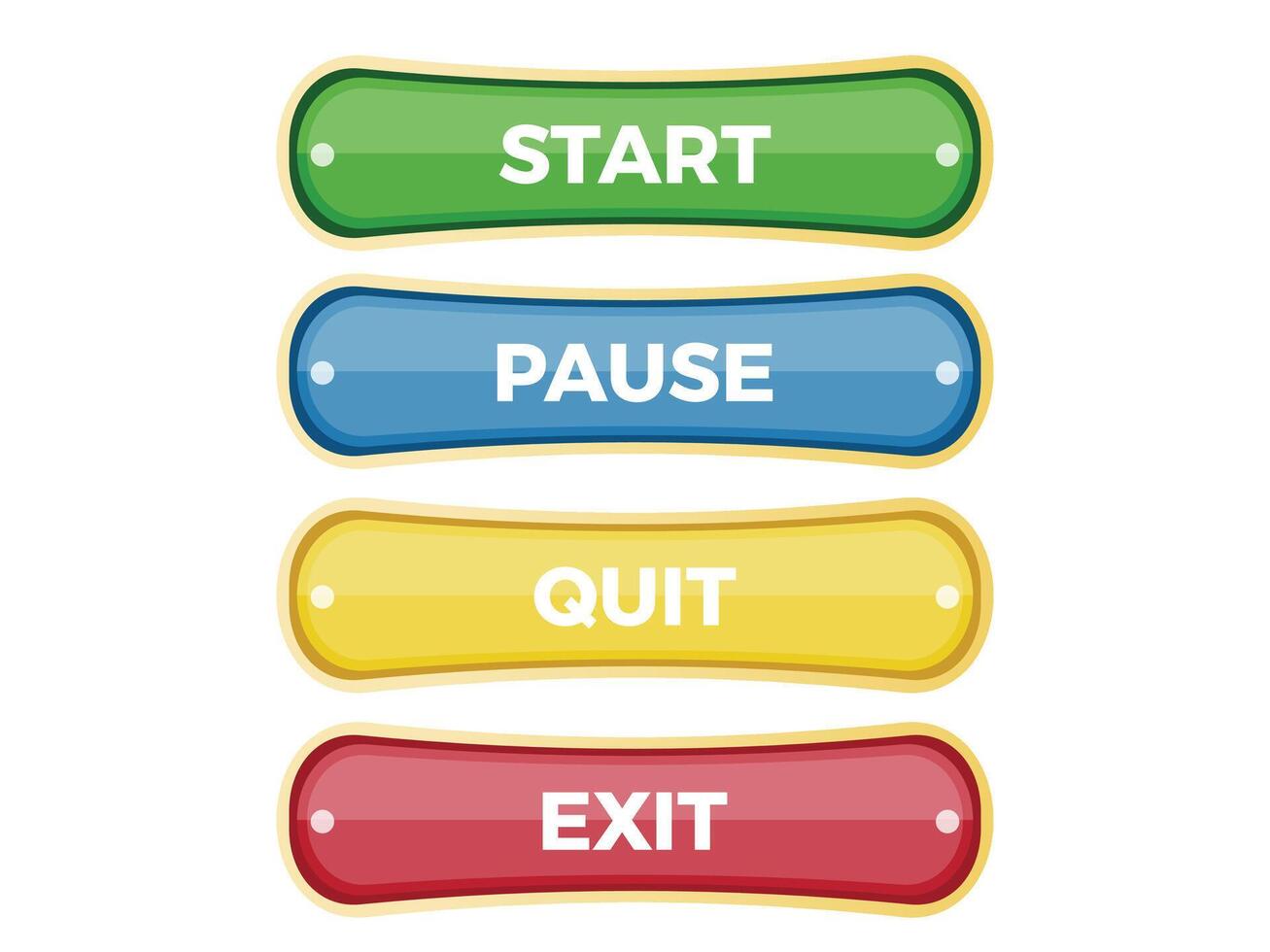 Colorful buttons for game controls vector