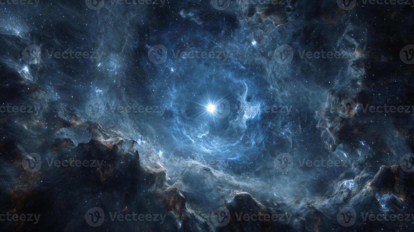 Stunning Cosmic Nebula with Bright Star Illumination in Deep Space Environment Capturing the Beauty of the Universe photo