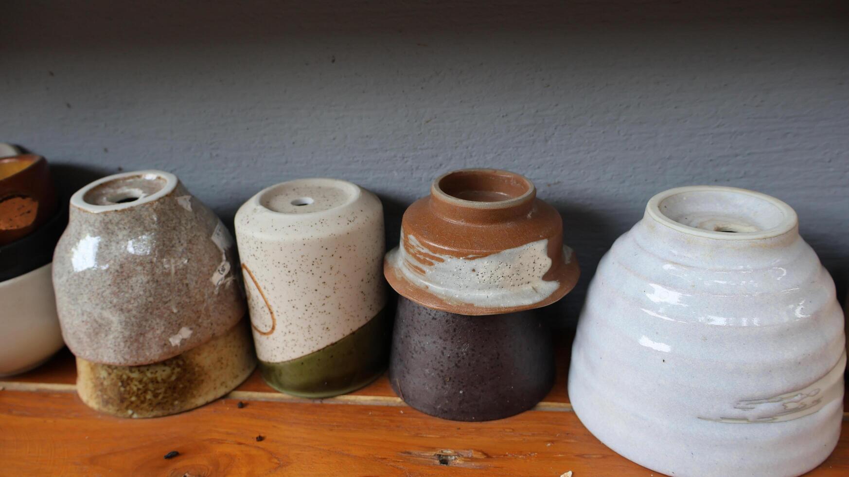 Assorted Handmade vintage Ceramic Pots and Vases photo